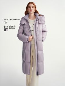 DUSHU | Detachable Hood Quilted Warm Womens Down Coat