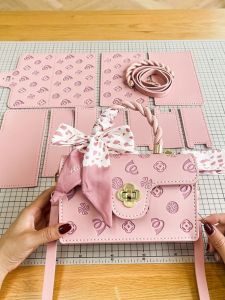 Homemade Bags Hand-Woven DIY Material Package for Girlfriend Birthday Gift Cherry Blossom Bag Crossbody Satchel Small Square Bag