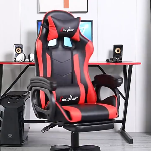 HAHABABY Gaming Chair Ergonomic Office Chair with Footstool and Dual Pillows E-sports Reclining Chair