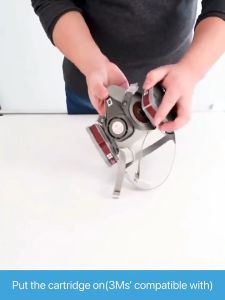 🔥ชนิดใช้ซ้ำได้🔥หน้ากากป้องกันแก๊สพิษ แถมสำลีกรอง 15 ชิ้น หน้ากากกันแก๊ส หน้ากากพ่นยา หน้ากากกรองฝุ่น สารเคมี สารกําจัดศัตรูพืช ปรับขนาดสายรัดยืดไสลด์ให้พอดีกับใบหน้าได้ดีขึ้น