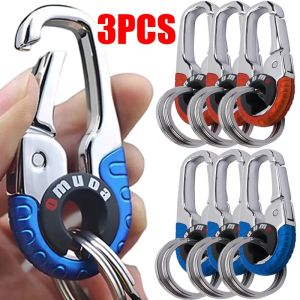 🔥 Ready Stock🔥 High Quality 3Pcs Men Climbing Keychain Car Stainless Steel Buckle Outdoor Sports Carabiner High Quality Keyring Hook Auto Accessories