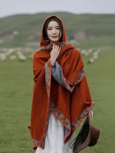 การท่องเที่ยวทิเบต ชนเผ่า ผ้าคลุมไหล่สไตล์ ผู้หญิง เสื้อคลุมทุ่งหญ้ามองโกเลียคอสแซค อินเทรนด์ แจ๊กเก็ต ฤดูใบไม้ผลิ ฤดูใบไม้ร่วง ฤดูร้อน แฟชั่น