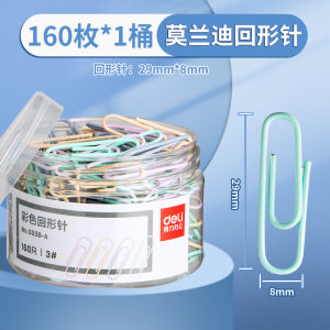 Deli High Aesthetic Value Office Supplies Stainless Steel Paper Clips Bookmarks Electroplated Surface Colored Paper Clips