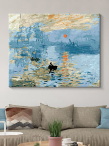 Digital Landscape Acrylic Painting DIY Hand Drawing Monet Sunrise Coloring Painting Oil Color Drawing Adult Handmade Artwork