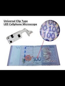 (Ready Stock) Universal 120-190X Clip Type Cellphone Microscope Magnifier Camera With LED Lamp