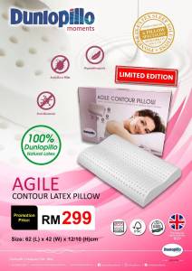 Dunlopillo Agile Contour Latex Pillow [Ready Stock] [Free Delivery in West Malaysia Only]