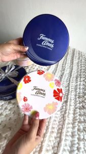 Famous Amos Round Tin 120g / 160g Cookies - Wedding Engagement Hantaran Gift / Event / Corporate Hadiah HALAL
