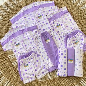 Seri Ungu Lilac - PAKET 21 PCS Baju Bayi Baru Lahir 0-3 Bulan SNI Bayi Baru Lahir New Born Lembut Tebal Adem Bayi Baru Lahir