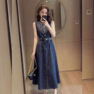 YIKEMAI | Elegant Simple Sleeveless Large Size Slimming A-Line Dress
