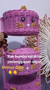 Tempat bumbu Dapur keranjang 2 susun Wadah bumbu Dapur tempat serbaguna Keranjang penyimpanan Serbaguna & TUTUP keranjang karakter tempat karakter tempat bawang tempat serbaguna rak susun keranjang plastik rotan sintetis