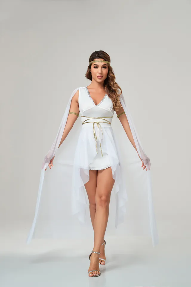 New Arrival Fashion Halloween Ancient Rome Greek Goddess White