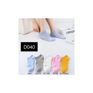 TYD030 D040 D050 Kaos Kaki Motif Beruang Love GarisWanita KaosKaki Pendek Short Socks