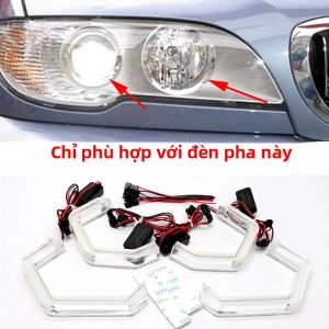 Đèn Angel Eye Ban Ngày Kiểu M4 Siêu Sáng Cho BMW 3 Series E46 1997-2006 Chất Liệu PC Cụm Đèn Pha Điện Áp Kép 12V/24V