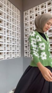SWETER RAJUT KOREAN MOTIF BUNGA / CARDIGAN RAJUT WANITA TERBARU / CARDIGAN TEBAL / CARDIGAN FLOWERS