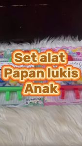 Mainan edukasi Papan lukis set melukis anak dengan stand EASEL mewarnai cat air
