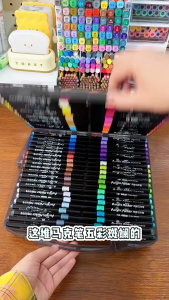 80 Colors Acrylic Marker Pen Waterproof Quick Dry Non Toxic Kids Painting Drawing Layering Pen Warna
