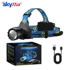 High Power LED Headlamp Spotlight Long-range Wick Headlight Super Bright Telescopic Zoom Head Lamp Flashlight Fishing Light