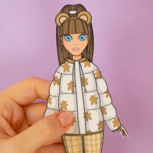 🐻สาวน้อยชุดหมี🐻🐼 ตุ๊กตากระดาษ บ้านตุ๊กตากระดาษ แต่งตัวตุ๊กตา เสื้อผ้าตุ๊กตากระดาษ บทบาทสมมุติ ของเล่นแฮนด์เมด DIY สติกเกอร์ ของเล่นเสริมพัฒนาการเสริมจินตนาการเด็กๆ สําหรับเด็ก 3-12ปี ของขวัญลูกสาว กิจกรรมเด็กผู้หญิง