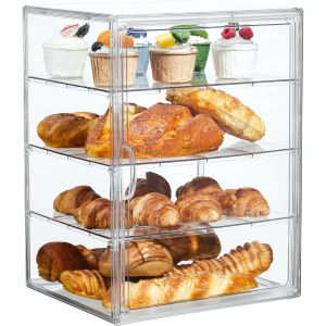 1Pcs 4 Layers Transparent Adjustable Bread Storage Container Large Bread Boxs for Kitchen CountertopPerfect for Food Display