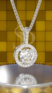 RoyStone - Kalung Wanita Moissanite Sertifikat GRA Original Lapis Emas - Natasha Necklace