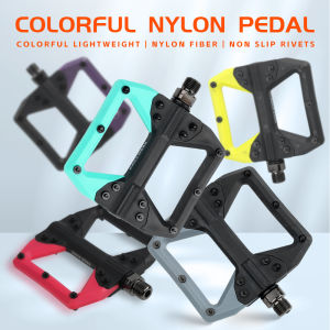 RACEOWKR Bicycle Pedals MTB Nylon Platform Footrest Ultralight Pedal Mountain Bike Anti-slip Sealed Bearings Flat Pedals