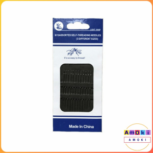 Amoki 12 PCS Blind Sewing Needles Elderly Big Hole Stainless Steel Needle for Sewing DIY Beading