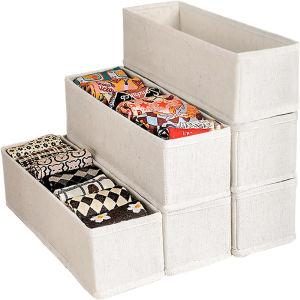 Foldable Clothes Drawer Organizer Closet Dresser Drawer Storage Box Fabric Underwear Bras Socks Tie Containers Divider JAF289