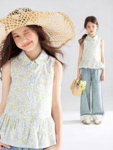 MUCMUKN | Cotton Romantic Bloom Design French Blouse