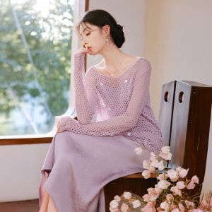 XIANGYING | Traditional Chinese Style Floral Lace Two-Piece Dress Set