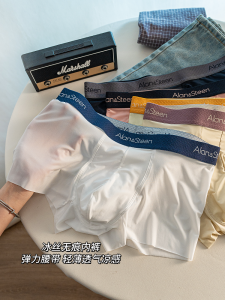 7A Antibacterial Ice Silk Mens Underwear Thin Breathable Shorts Briefs for Summer Teenage Boys mid Waist Nylon Quick Dry Solid Color