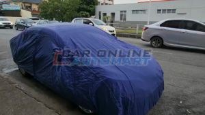 Premium Elegant Blue High Quality Taffeta Car Cover Anti-UV Dust Resistant / Dirty Proof Vehicle Protection Cover Selimut Penutup Kereta Automobile – S size ( Perodua Kancil  Perodua Kelisa Viva Peugeot 206 )
