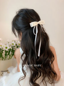 Sweet Girls Lace Butterfly Knot Hair Clip Childrens Fashionable Hair Accessories Back of Head Clip Fairy Tale Princess Style