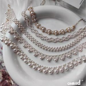 Original Isla Island Beaded Pearl Necklace French Luxurious Scheldt Pearl 925 Silver 14K Gold Plated Handwoven Fashion Jewelry