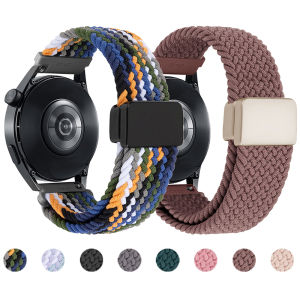 20mm 22mm Braided Loop Strap for Garmin Vivoactive 6 5 4/Forerunner 165 265 255 Music Nylon Bracelet Venu 3/2/SQ 2 Elastic Bands