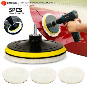 5pcs/Set Polishing Pads 3/4/5/6/7 inch Car Buffing Wool Wheel Mop Kits For Car Polisher Drill