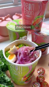 Thùng 12 bún tảo xoắn + 12 bún rau củ gạo lứt ăn liền NGON & THON eatclean giảm cân TÂM MINH FOODS