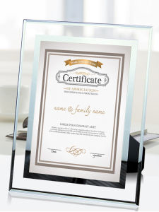 Crystal Photo Frame Authorization Honor A4 Certificate Holder Trademark Certificate Photo Frame 6 7 8 10-Inch Glass Photo Frame