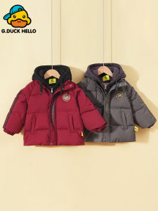 Thickened White Duck down Puffer Jacket for Children Winter New Style Kids Coat Boys Girls Casual Loose Fit Printed Polyester