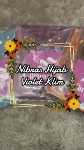 Baru COD Nibras Hijab Segiempat Motif NH Violet Klim Soft Silk Premium Hijab syari 140 x 140