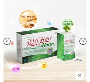 Viên uống TPBVSK MYVITA NATTO - Nattokinase hỗ trợ giảm cholesterol và xơ vữa mạch máu hộp 30 viên