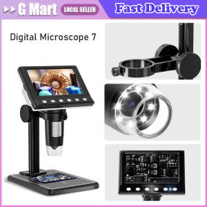4.3 Digital Microscope 1000X USB Microscope 1080p Soldering Microscope with 8 LEDs Compatible with Windows/Mac OS (DM7) HD Video Microscope Digital Microscope Electronics Zoom 1080P 1000X HD Microscope with 8 LED Adjustable Lights