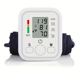 Upper Arm Blood Pressure Monitor Home Tensiometer USB Digital Sphygmomanometer Automatic BP Meter Cuff or Battery