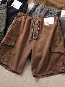 Quần Short Công Sở Nam Mùa Hè Nhiều Túi Quần Short Thường Ngày Sợi Cardigan Quần Short Năm Điểm Rộng Rãi Quần Short Công Sở