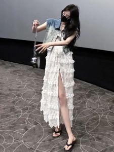 ชุดเดรสยาวปานกลางแขนสั้นลายดอกไม้สไตล์ย้อนยุค ชุดเดรสยาวปานกลางแบบแยกชิ้น ชุดเดรสยาวปานกลางสไตล์ย้อนยุค