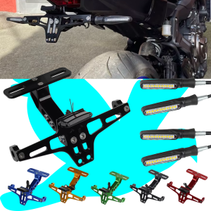 Motorcycle Rear License Plate Mount Holder Turn Signal Lights For Yamaha MT07 MT09 MT10 R1 For Kawasaki Z1000 Z800 For Honda