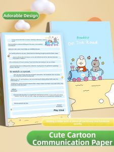 JIELI | Cartoon Cute Letter Paper Stationery Set Grid