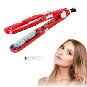เครื่องหนีบผมไฟฟ้าแบบพกพาเคลือบเซรามิค Steam Straightener Iron Salon เครื่องมือจัดแต่งทรงผมมืออาชีพ