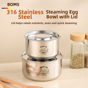 BOMANSI | Dedicated 316 Stainless Steel Egg Steaming Bowl With Lid