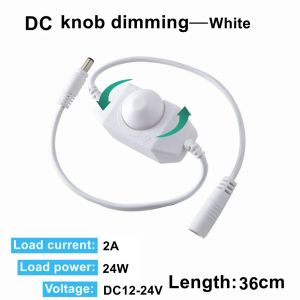 DC5V/12V 24V LED Knob Dimmer Switch DC USB Female To Male Extension Cord With Rotary ON OFF White Black Light Strip Controller
