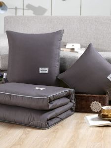 Thickened Pillow and Quilt Dual-Use Car All Year Round Neutral Office Nap Blanket Foldable Small Pillow Two-in-One